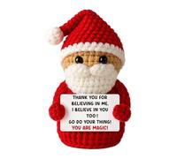 Handmade Crochet - Knitted Christmas Doll | Bedroom and Living Room with for Kids and Adults Soft Cotton Yarn Craft with Charming Holiday Character, Festive Decorative Figure Gift for Nursery Office