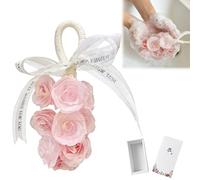 Handmade Crystal Rose Scented Soap Bouquet, Rose Soap on a Rope for Washing Hands and Fresh Air, Exquisite Home Decor and Gifts Choice for Bathroom and Holiday