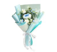 Handmade Decorative Decor - Crochet Flowe | Crochet Graduation Flower Bouquet For Valentine And Wedding, Spring Party Decor For Home, Elegant; Ideal For Romantic And Everlasting Floral Displays