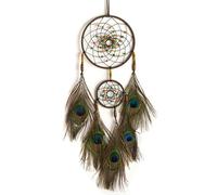 Handmade DreamCatcher Double Ring Circular Net Peacock Feather Wind Ch