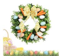 Handmade Easter Wreath, Cute Egg Carrot Garland, 15.75x15.75 Inches Wreath with ABS Build, Festive Wreaths with Decorative Design, Door Decor for Friends Family Gatherings Window Outdoor Home