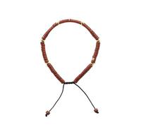 Handmade Ethnic Style Crystal Cylinder Beaded Bracelet for Women(Redstone)