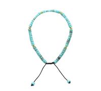 Handmade Ethnic Style Crystal Cylinder Beaded Bracelet for Women(Turquoise)