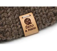Handmade Etichetta cuoio L "fatto a mano" - 15 pezzi - Exclusive engraved genuine italian leather tags