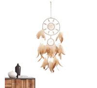 Handmade Feather Dreamcatcher, Shell Round Moon Star Pendant, Bedroom Wall Décor, Boho Style Dream Catcher For Positive Energy, Unique Dreamcatcher Decoration For Home, Handmade Peaceful Sleep Hanging