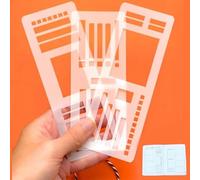 Handmade Flexible Record Template, Stencils Drafting Tools Planner Stencil Set Compatible, for Journaling Checklists Boxes Lines & Daily Planning 3-Pack Reusable (B,Transparent)