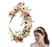 Handmade Floral Headband, Flower Crown Headband for Photoshoots, Flower Headband for Outdoor Weddings, Colorful Flower Crown Headband, Pink Flower Crown Headband, Flower Crown Headband for Weddings