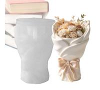 Handmade Floral Planter Container Mould | Flower Bouquet Mold | Silicone Bow And Heart Design Flower Planter Molds For Concrete Clay Cement Mother's Day Wedding Birthday Party Plaster