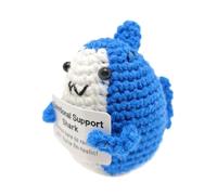 Handmade Gancio Emotional Supporto Animale | Supporto Emotional Gancio Animali | Positive Shark Crochet Animals | Positive Crochet Animals With Incoraggiamento Card Small Crochet Animal Lovers