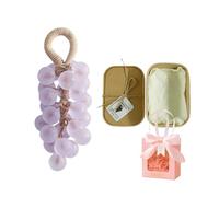 Handmade Grape Soap on a Rope, Natural Grapes Soap Cluster for Men and Women, Decorative Soaps Grapes for Bathroom, Lasting Fragrance Body and Hand Wash (K)