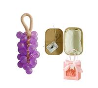 Handmade Grape Soap on a Rope, Natural Grapes Soap Cluster for Men and Women, Decorative Soaps Grapes for Bathroom, Lasting Fragrance Body and Hand Wash (H)