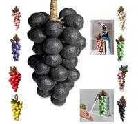 Handmade Grapes-Shaped Soaps, Grape Soap On A Rope, Natural Cold Process Artisan Soaps For Face, Body Shower & Hands, Washing Hands And Fresh Air (Black)
