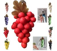 Handmade Grapes-Shaped Soaps, Grape Soap On A Rope, Natural Cold Process Artisan Soaps For Face, Body Shower & Hands, Washing Hands And Fresh Air (red)
