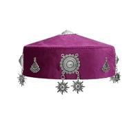 Handmade kazako stili etnici Bucket Hat Vintage Design Poliestere Più Colori E Dimensioni Per Le Donne Poliestere Cappelli Da Donna, Viola chiaro, 6 7/8