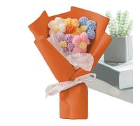 Handmade Knitted Flower Bouquet - Crochet Artificial Faux Plant Decor Gift