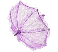 Handmade Lace Parasol Umbrella | Vintage Wedding Photography Prop | Elegant Bridal Umbrella for Parties/Dances/Theater | Decorative Accessory with Comfort Grip (Viola)