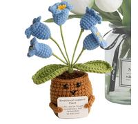 Handmade Lily of the Valley Crochet Plant Doll, 11cm/4.3-Inch Emotional Support Knitted Toy, Cute and Funny Potted Plant for Encouragement, Friendship, and Decorative Cheerful Décor for Friends