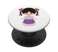 Handmade Maria Mazahua Doll - Mexican Lele Huichol Art PopSockets PopGrip Adesivo