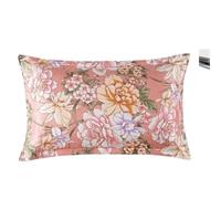 Handmade Mulberry Silk Pillowcase, Printed Flower Pillowcases Pillow Cases Envelope Closure(Peach peonies)