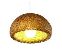 Handmade Natural Chandeliers Wicker Rattan Pendant Lamp for Dining Room Kitchen Island(11.8in)
