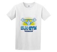 Handmade Noodles Pain And Gain Sun Gym Casual Round Neck T Shirt White S