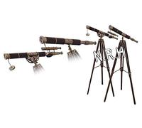 Handmade Retro Telescopio Vintage Pelle Pirata Film Prop Designer Set Di 2