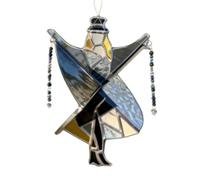 Handmade Stained Glass Spinner，Colorful Wind Spinner Decorations Suitable For Balcony, Backyard, Tree Or Window Decorations. (Dancing Girl,15 * 15cm)
