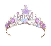 Handmade Starfish Flower Shell Crown - Ocean-Inspired Princess Queen Hair Accessory(Purple)