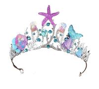 Handmade Starfish Flower Shell Crown - Ocean-Inspired Princess Queen Hair Accessory(Star)