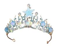 Handmade Starfish Flower Shell Crown - Ocean-Inspired Princess Queen Hair Accessory(Starfish)
