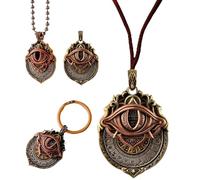 Handmade Tarot Vision Pendant, All-Seeing Eye Necklace Unisex, Mystic Divination Symbol Ornaments,Spiritual Guidance,Fate Insights,Smooth Rotation