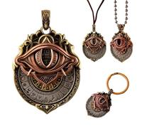 Handmade Tarot Vision Pendant, All-Seeing Eye Necklace Unisex, Mystic Divination Symbol Ornaments,Spiritual Guidance,Fate Insights,Smooth Rotation