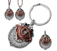 Handmade Tarot Vision Pendant, All-Seeing Eye Necklace Unisex, Mystic Divination Symbol Ornaments,Spiritual Guidance,Fate Insights,Smooth Rotation