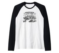 Handmade with Fire soffiatore di Vetro soffiato in Vetro Maglia con Maniche Raglan