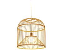 Handmade Wooden Chandelier, Cage Light Fixture Rustic Hanging Lamp Chinese Style Decor Pendant Lighting for Dining Living Room(32 * 32cm)