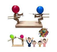Handmade Wooden Fencing Puppets - 2024 New Pop The Balloon Game