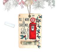 Handmade Wooden Money Clip Gift, Santa Claus Wallet Ornament, Money Holder Clip Dispenser, Christmas Decoration Swith Blessing,Tree Charm (06)