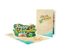Handmade3D Biglietto di pensionamento Delicato Pieghevole Spiaggia di Pensione Carta di Saluto Per La Decorazione Del Partito Regalo Unico