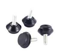 HANDOPCY Dotazione Piedini regolabili 4 pezzi piedini livellatori for mobili in metallo regolabili M6*15mm vite filettata for base macchina tavolo sedia armadio(Black)