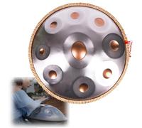 Handpan 22 pollici 9/10/12 Tone Tongue Drum Tamburo in Acciaio Hang Drum 432 hz/440 hz percussioni strumenti musicali Portatile Tamburo del Hand pan Steel Tongue Drum(Gold and silver,9 Notes/432Hz)