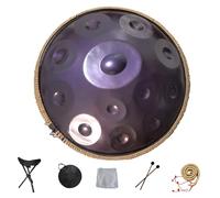 Handpan 22 Pulgadas Tambores de Mano en Re Menor 9/10/12 Notas Instrumento de Tambor de Acero handpan professionale 432Hz/440Hz para Meditación, Musicoterapia(Purple,12 Notes(440Hz))