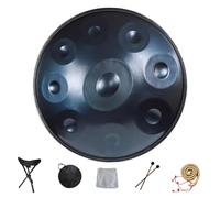 Handpan 22 Pulgadas Tambores de Mano en Re Menor 9/10/12 Notas Instrumento de Tambor de Acero handpan professionale 432Hz/440Hz para Meditación, Musicoterapia(Blue,9 Notes(440Hz))