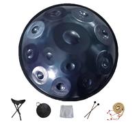 Handpan 22 Pulgadas Tambores de Mano en Re Menor 9/10/12 Notas Instrumento de Tambor de Acero handpan professionale 432Hz/440Hz para Meditación, Musicoterapia(Blue,12 Notes(440Hz))