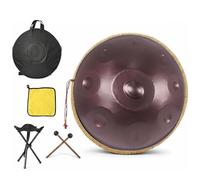 Handpan 432Hz D Minor 9 Note, Tamburo per Meditazione Zen e Guarigione Sonora, Strumento Musicale Etereo per Bagno di Suoni, Kit Completo con Treppiede e Borsa(Viola,440HZ/12Note)