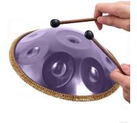 Handpan 440 Hz Re Minore, Tamburo in Acciaio Handpan Strumento Musicale 9 10 12 Note Percussioni Armoniche Per Yoga Principianti Sound Healing Meditazione(Dark purple,12 Notes)