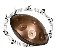 Handpan 9 Note 10 Note 12 Note in Re Minore per Meditazione Handpan Drum 22 Pollici per Principianti Hand Pan 432Hz/440Hz per Yoga con Borsa Morbida Bacchette Supporto(Oro,440HZ/9 Note)