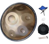 Handpan 9 Toni 440 Hz, 22 Pollici Handpan Ument, Percussioni Armoniche in Re Minore Fatte A Mano, Ideali per La Guarigione del Suono, La Meditazione Personale, Lo Yoga, con Supporto per Han