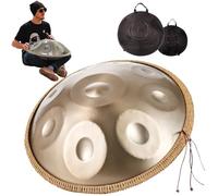 Handpan A 9 Note In Re Minore, Strumento A Tamburo Handpan, Strumento Handpan Per Principianti Da 22 Pollici Per La Guarigione Del Suono, Meditazione Personale, Yoga(Gold,440HZ)