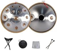Handpan armonico Drum Hand Pan 9 10 12 14 Strumento a percussione professionale Handpan in acciaio con borsa da viaggio Decorazione in corda per la meditazione Yoga Zen,Gold Eye,10Notes