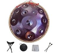 Handpan armonico Drum Hand Pan 9 10 12 14 Strumento a percussione professionale Handpan in acciaio con borsa da viaggio Decorazione in corda per la meditazione Yoga Zen, Purple, 14Notes